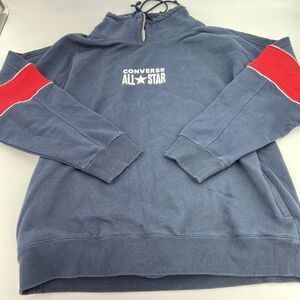 Converse All Star Funnel Neck Quarter Zip Crew Sweatshirt 'Navy' Size Large